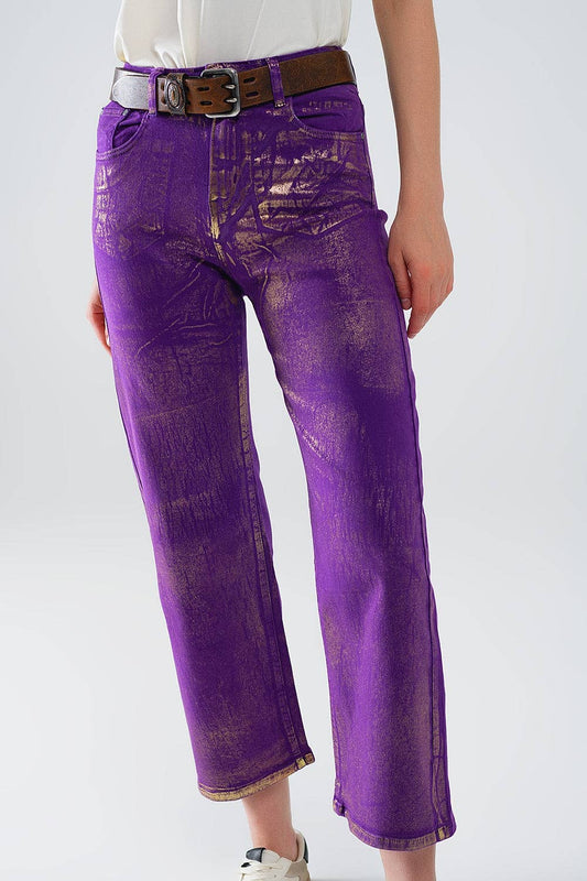 Goldie Wide Leg Jeans | Purple