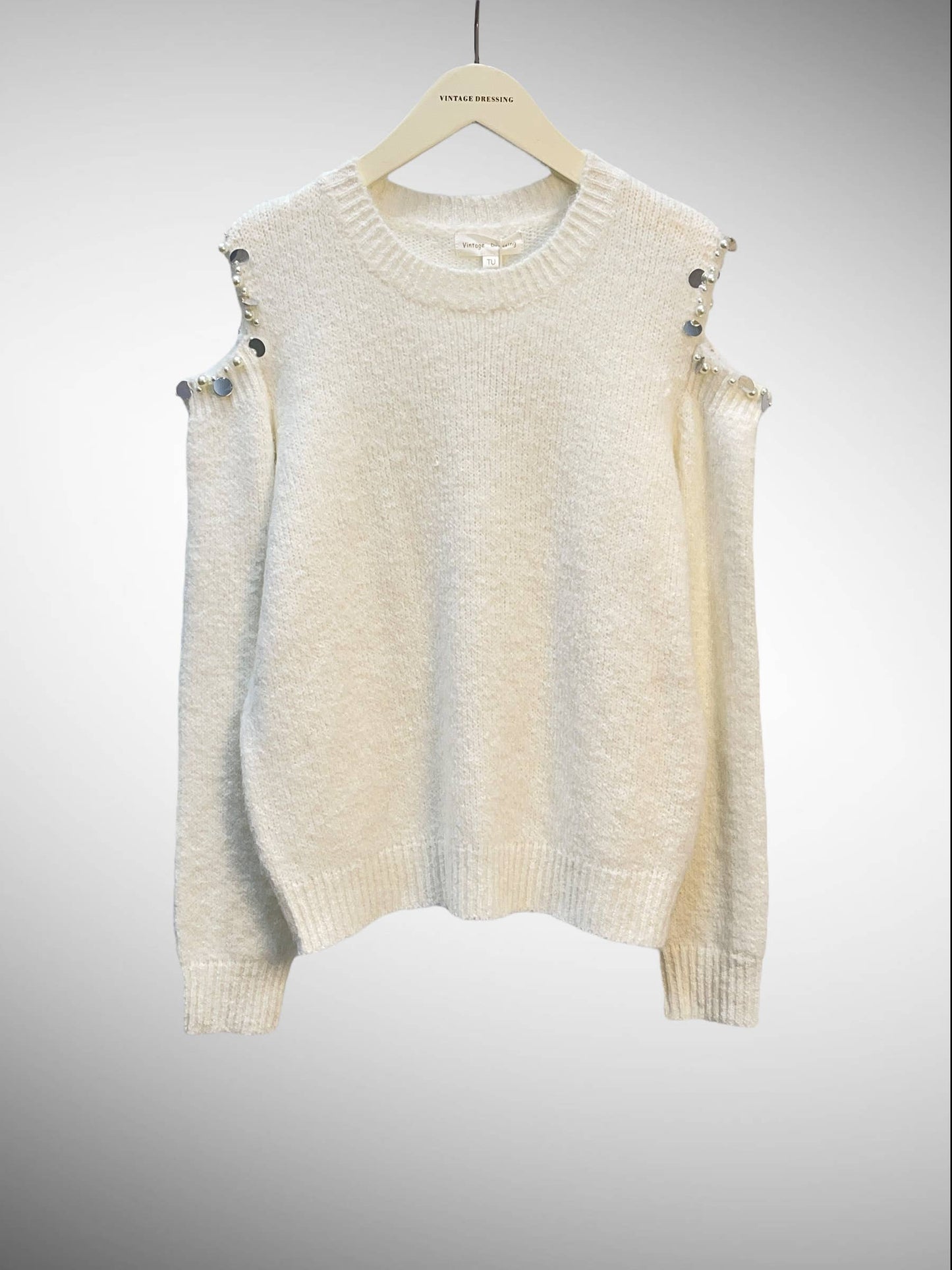 Bare Shoulder Sweater | Pearl