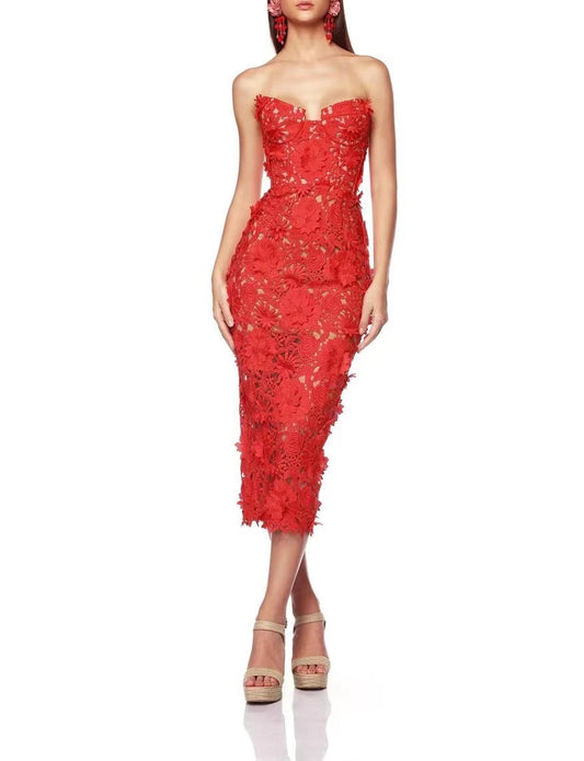 Lucy Lace Embroidered Banquet Dress