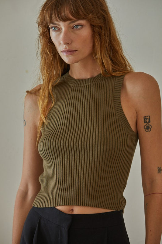 Sawyer Crop Sweater - Olive