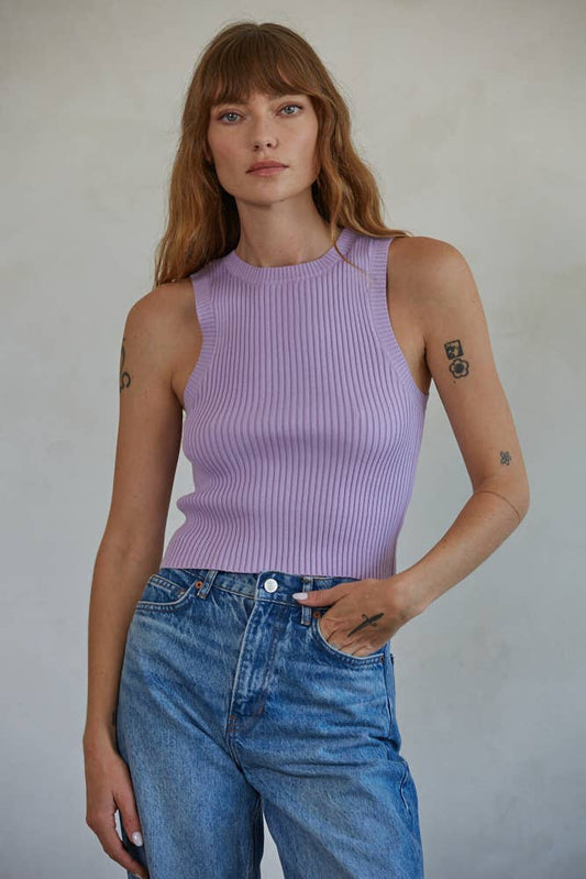 Sawyer Crop Sweater Lavender