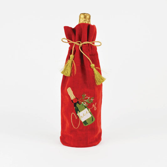 Champagne Embroidered Red Wine Bag