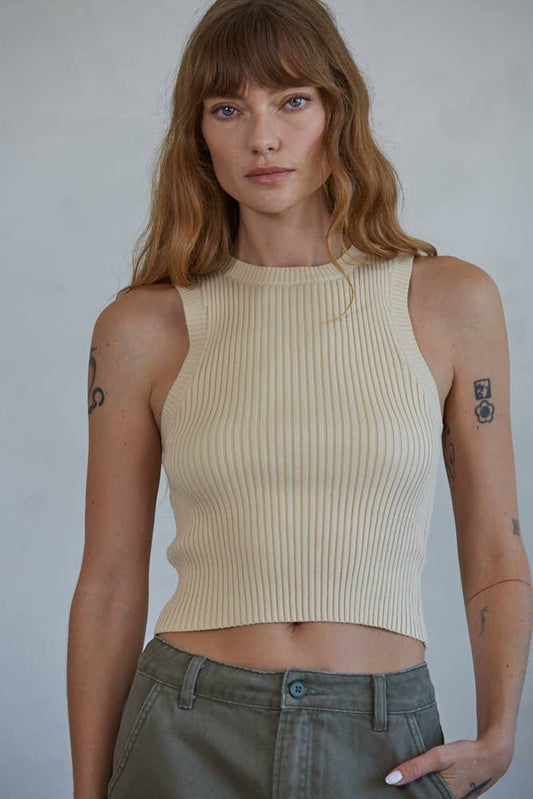 Sawyer Crop Sweater - Light Sand