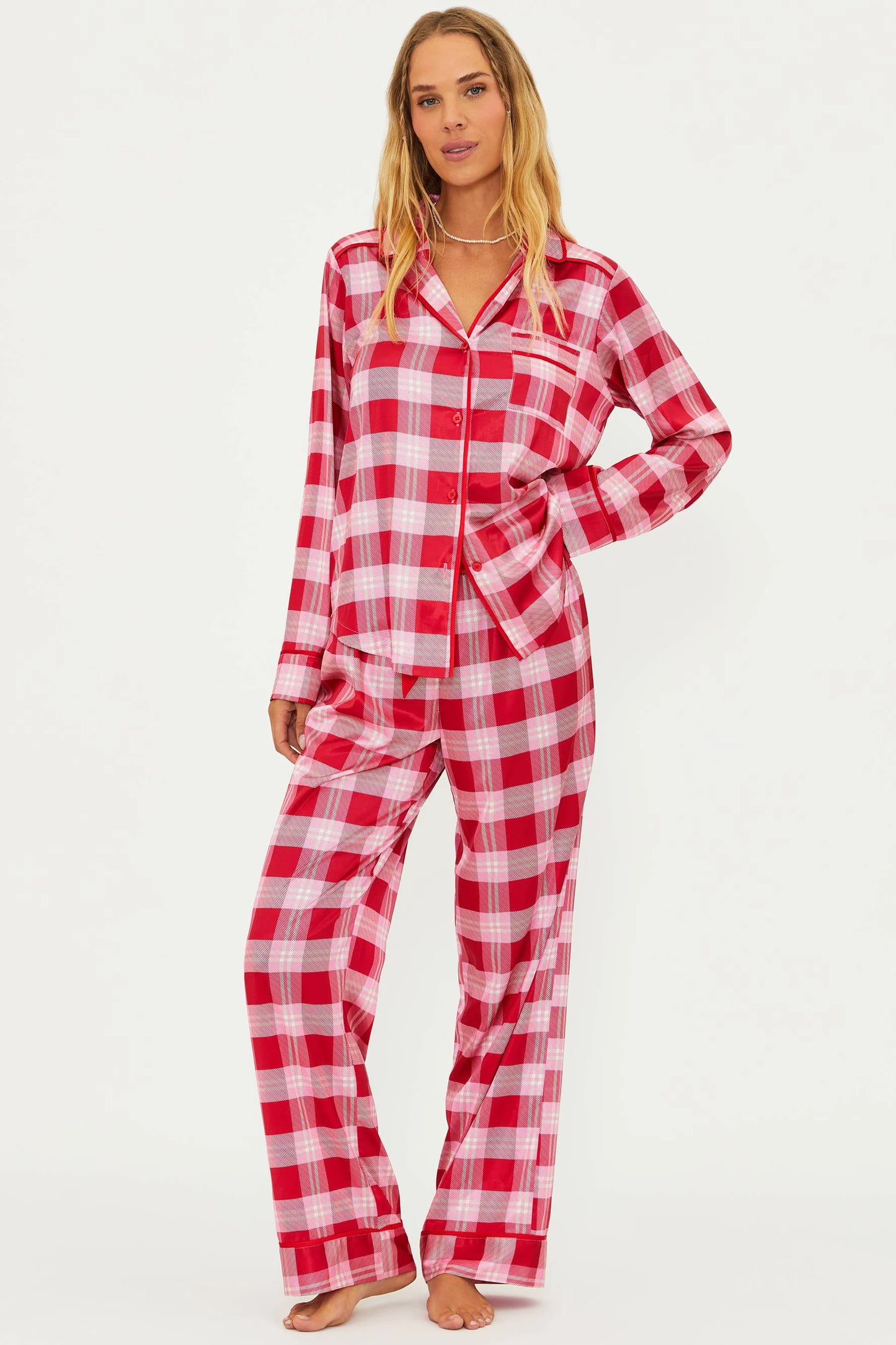 Livy & Connie PJ Set - Candy Cane Plaid