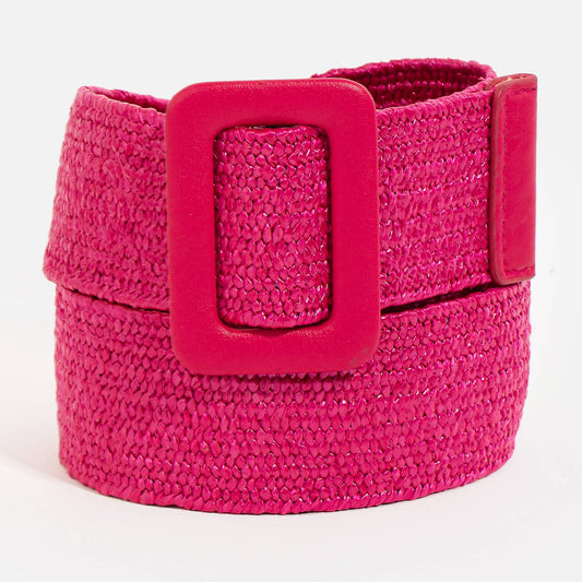 Rectangle Buckle Braided Belt