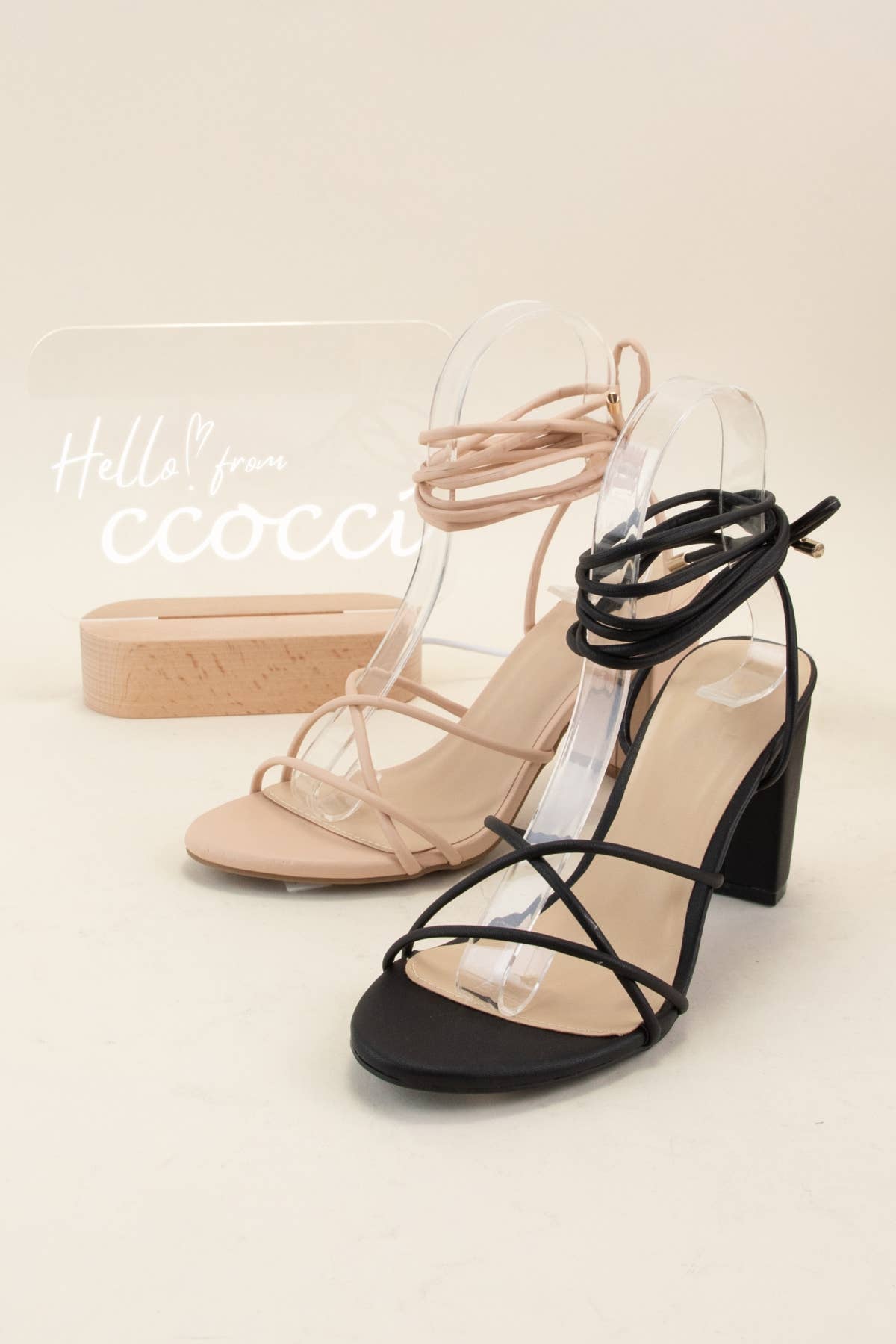 Ankle Lace Up Sandal Heel