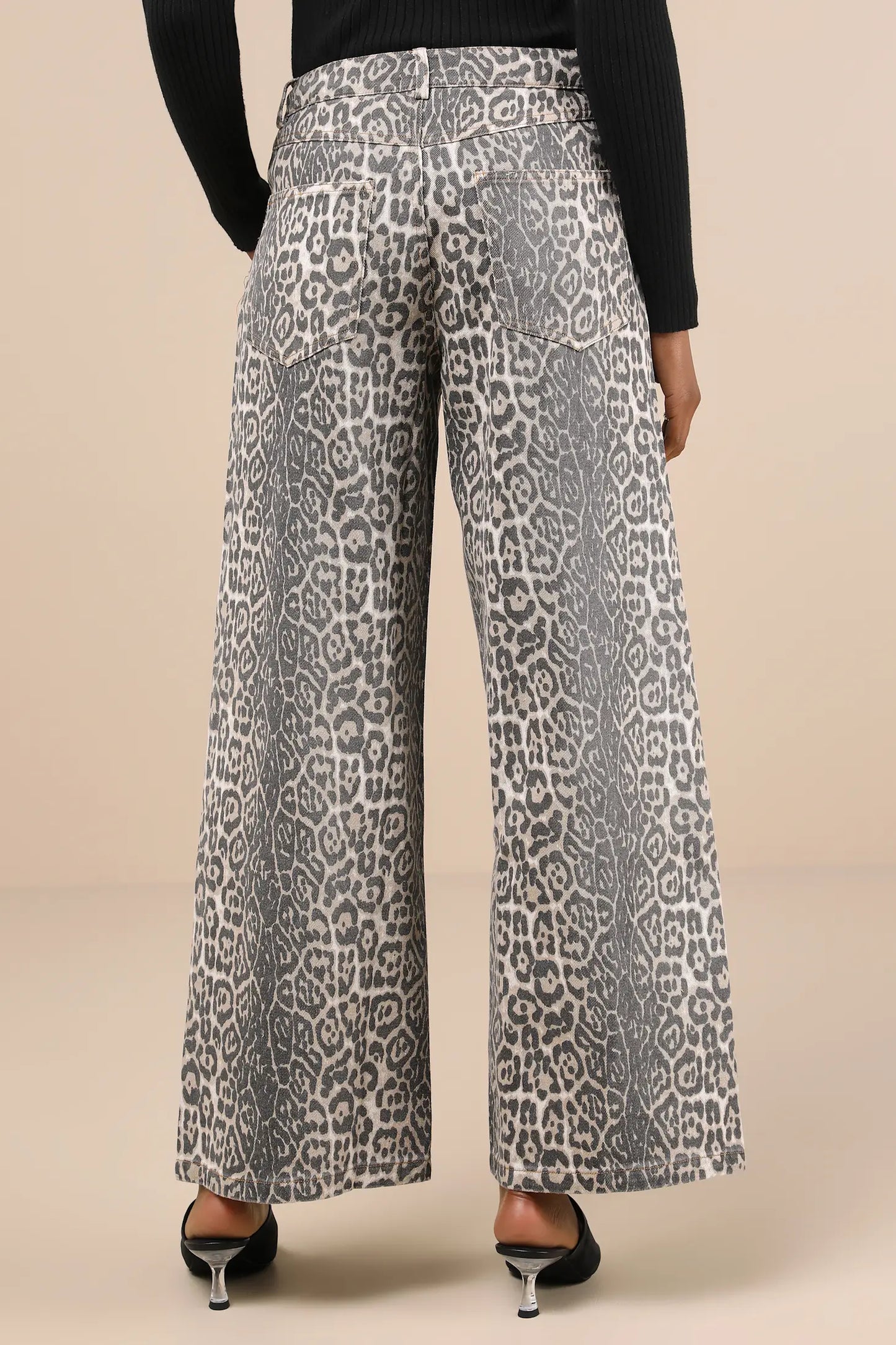 Faded Leopard Wide-Leg Jean