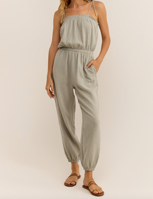 Kiara Gauze Jumpsuit - Jade