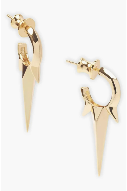 Gabriella Smooth Triple Spike Earrings - Gold