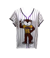 LICENSED LSU Tiger Jersey Tee | White & Purple Stripe