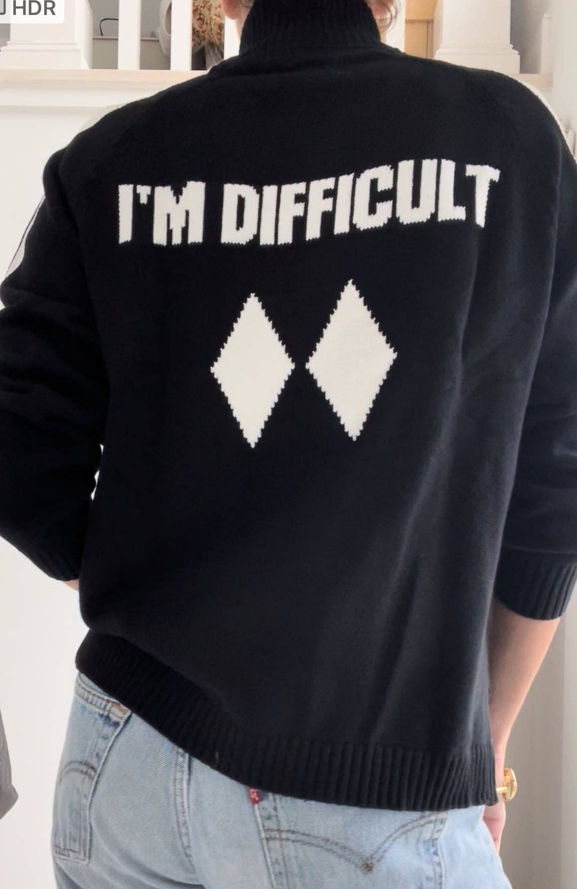 “I'm Difficult” Double Diamond Ski sweater