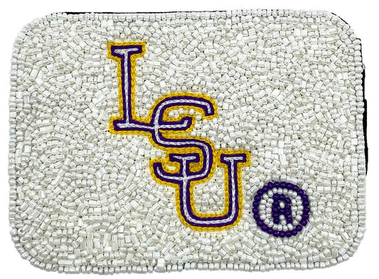 LSU Beaded Card Holder