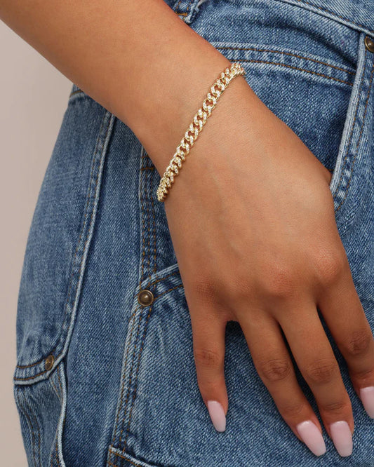 Cassie Pavé Bracelet - Gold|Diamondettes