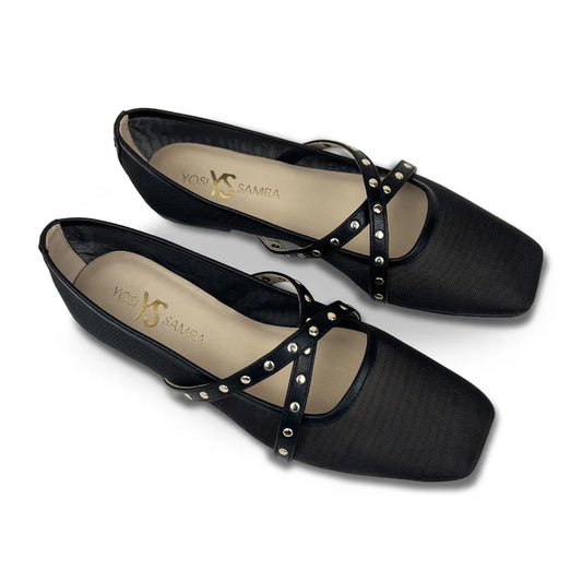 Chloe Ballet Flat in Black Mesh New Arrival