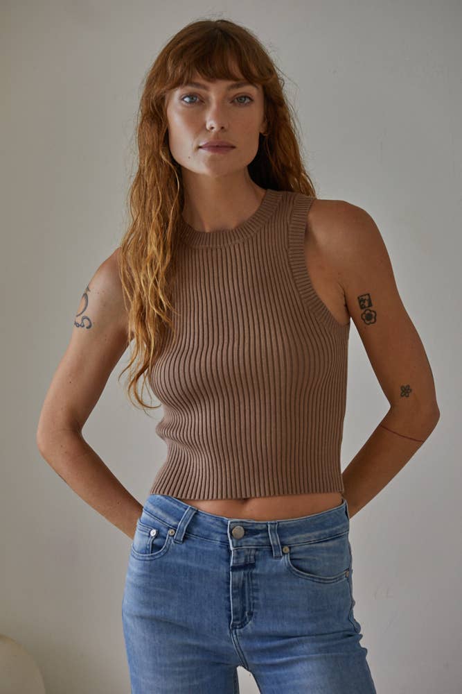 Sawyer Crop Sweater - Coffee