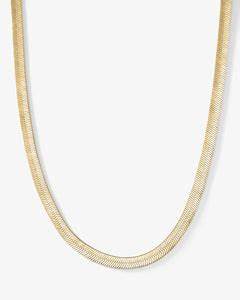 Herringbone Chain 15"- Gold