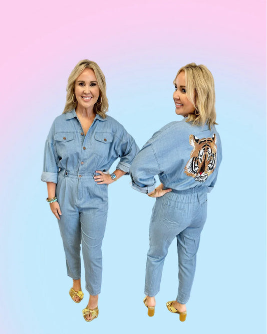 Tiger Denim Jumpsuit