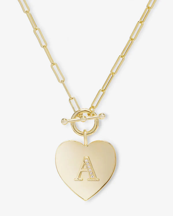 Love Letters Heart Necklace | Gold