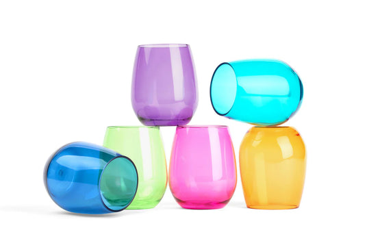 Acrylic Wine Glass Set of 6 - Stemless