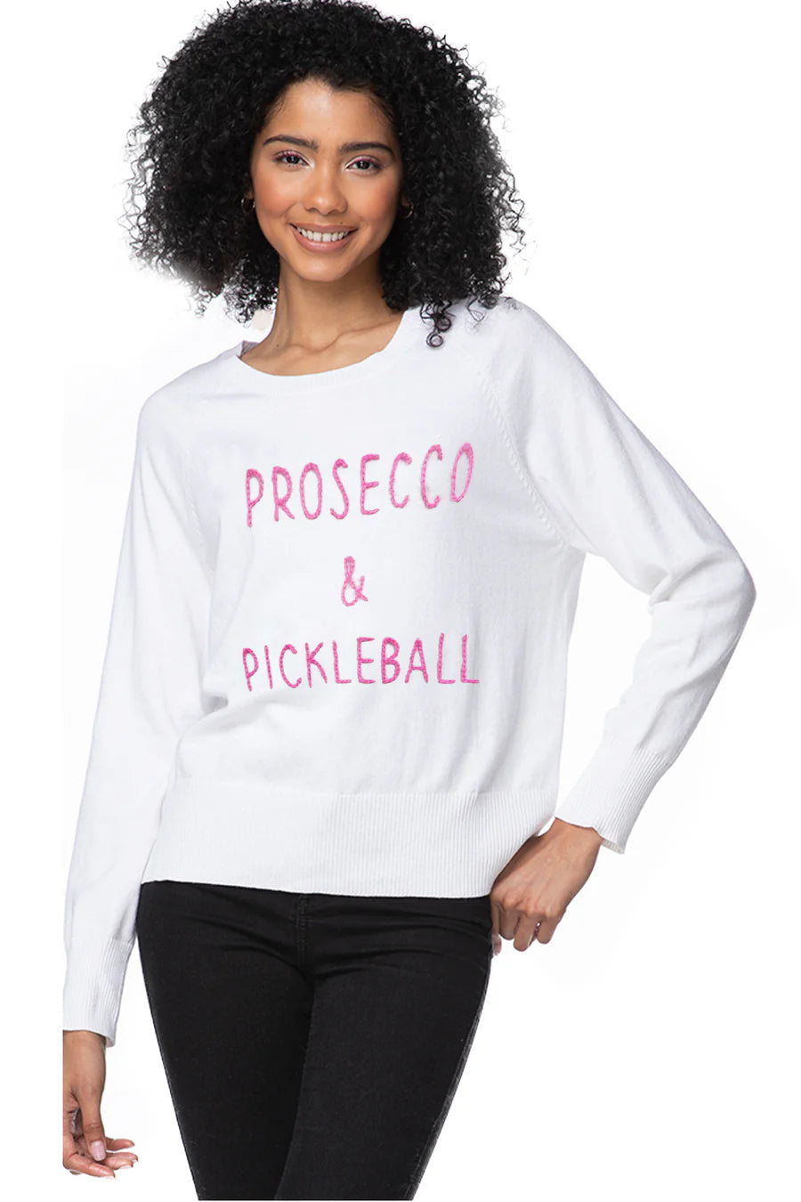 Cotton Crew Sweater | Prosecco & Pickleball