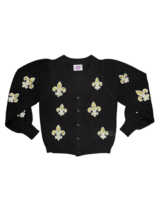 Fleur de Lis Puff Cardigan