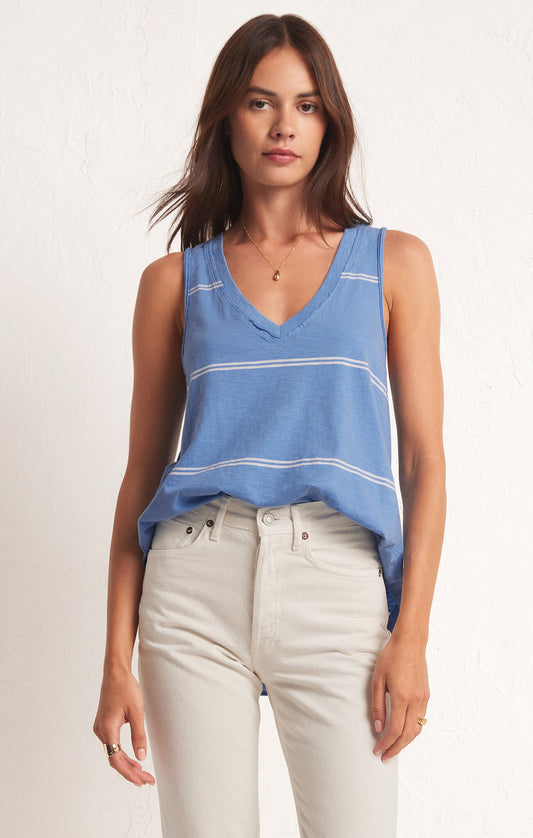 Vagabond Stripe Tank- Blue