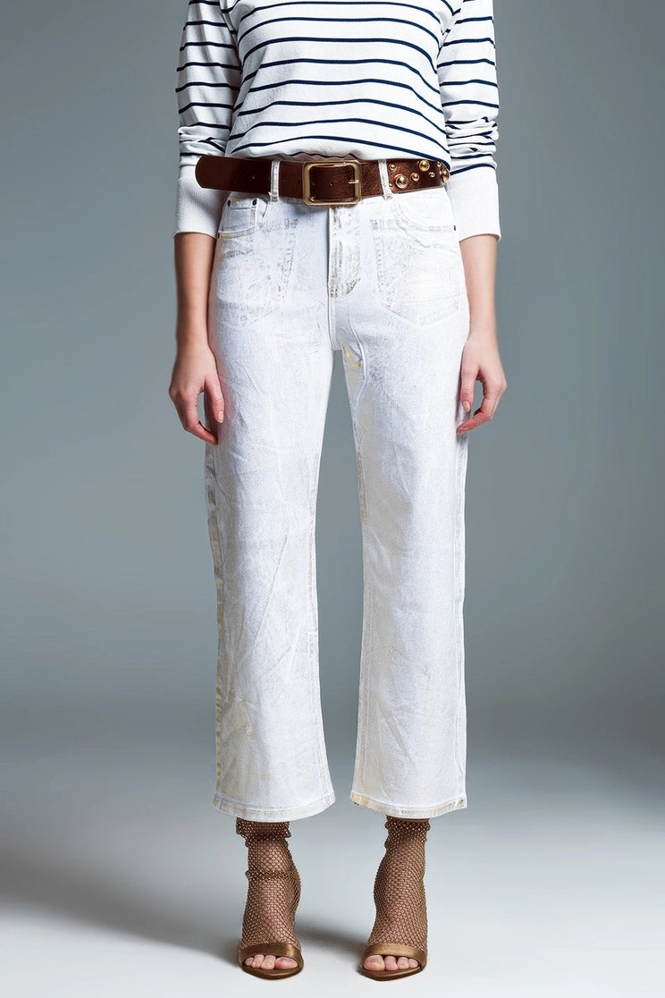 Goldie Wide Leg Jeans | White