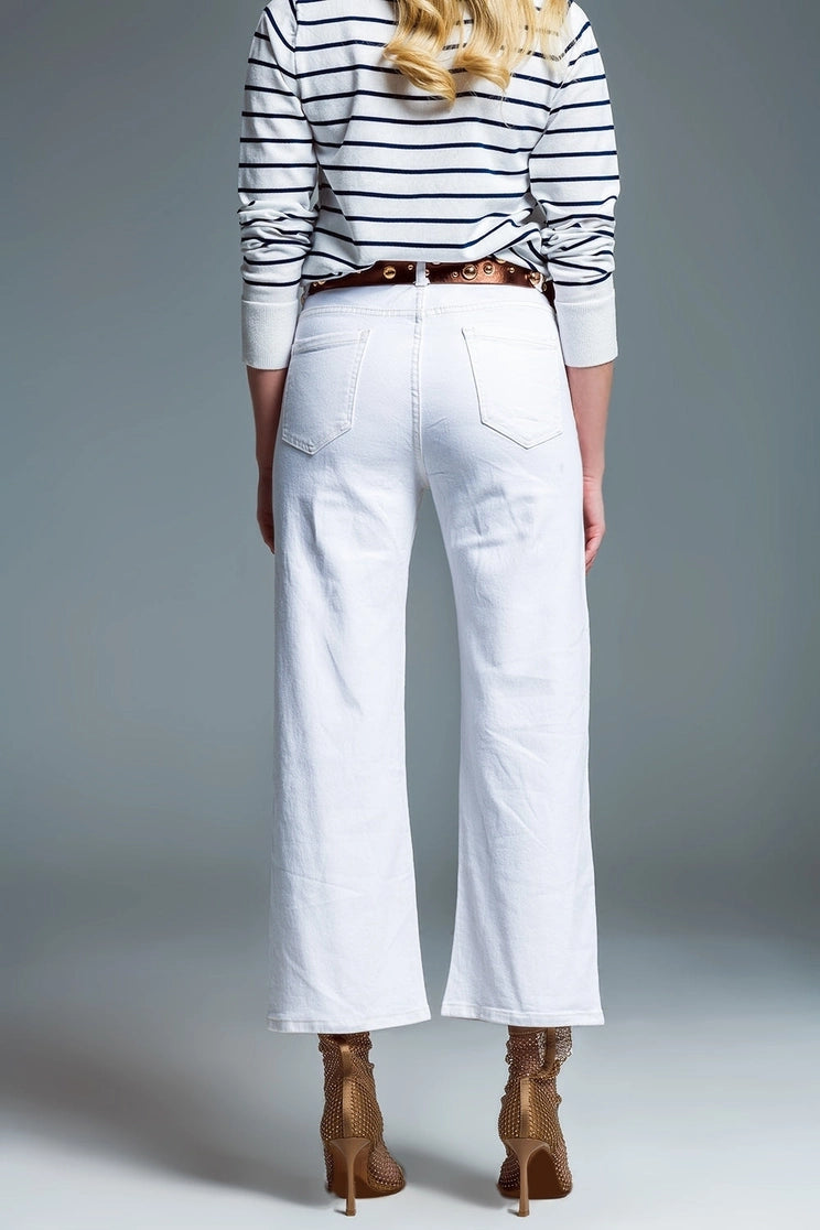 Goldie Wide Leg Jeans | White